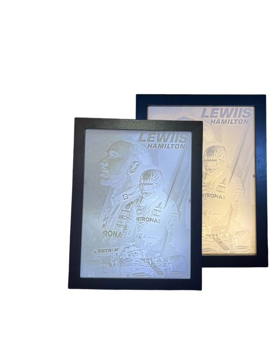 F1 LED Lewis Hamilton valotaulu 3D